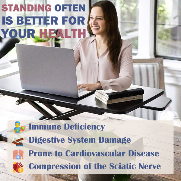 32 Inches Desk Converter, Height-Adjustable Sit-Stand Lift, Dual Monitor & Laptop Workstation, Bandwidth Keyboard Tray, Black. Amazon Sales Are Prohibited