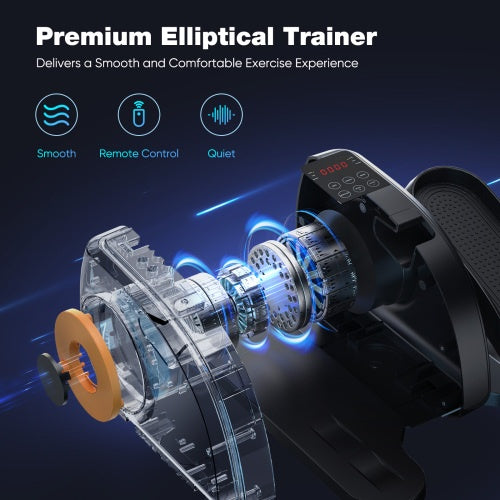 Under-Desk Elliptical Machine Compact Quiet Mini Pedal Exerciser With Adjustable Speed, LED Display, Portable Fitness Solution For Home Or Office Workouts