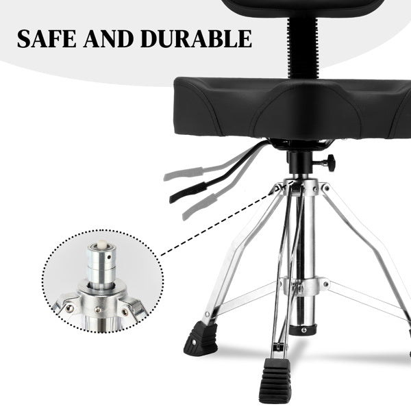 Adjustable Black Drum Stool With Hydraulic Function By Shoulder Strap