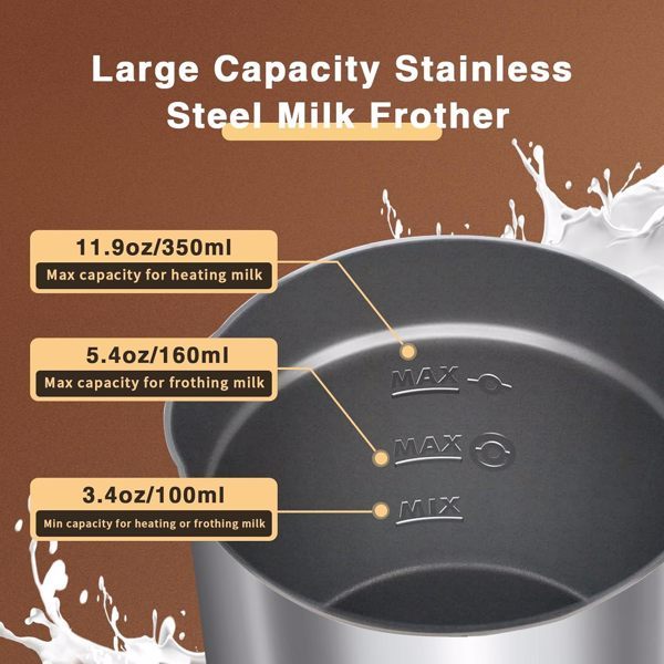 4-in-1 Coffee And Latte Electric Milk Frother, Capacity 350ml, Silent Operation, Automatic Shut-off Of Hot And Cold Milk, Banned On Walmart Platform
