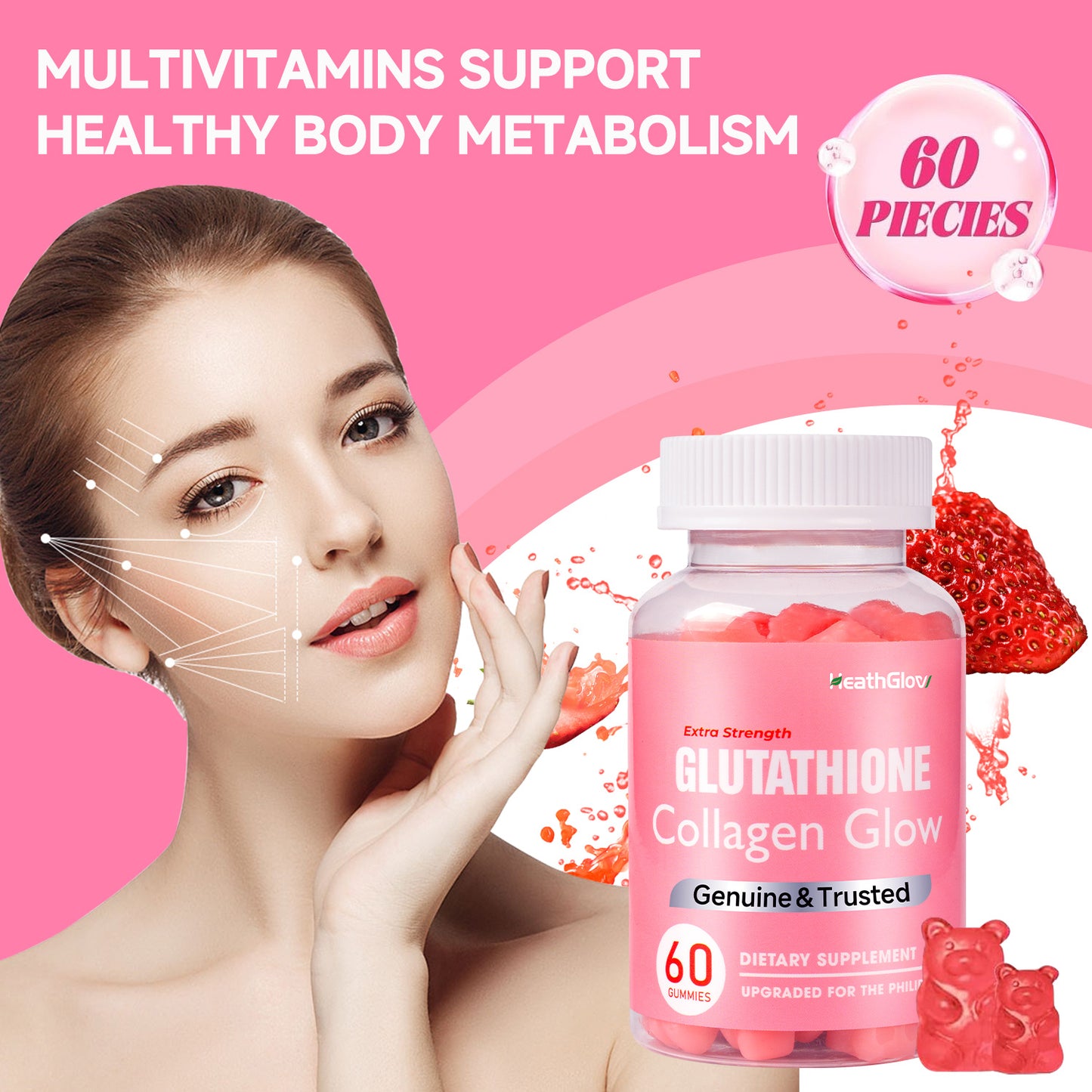 HealthGlow Glutathione Collagen Soft Candy