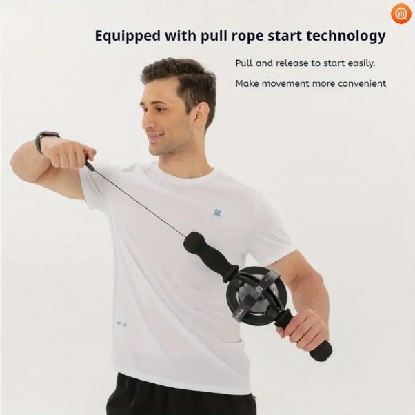1pc Black Gyro Fitness Trainer Stainless Steel Core Wrist Forearm Exerciser With Pull Rope, Fit, Non Electric Handheld Fitness Equipment For Home Use, Enhances Muscle & Reduces, Gym Accessories