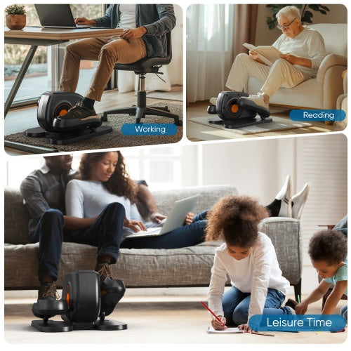 Under-Desk Elliptical Machine Compact Quiet Mini Pedal Exerciser With Adjustable Speed, LED Display, Portable Fitness Solution For Home Or Office Workouts