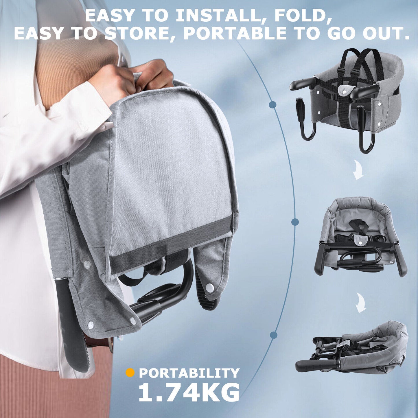Baby Chair Hook Portable Chair For Travel Foldable Travel For Babies Eating US