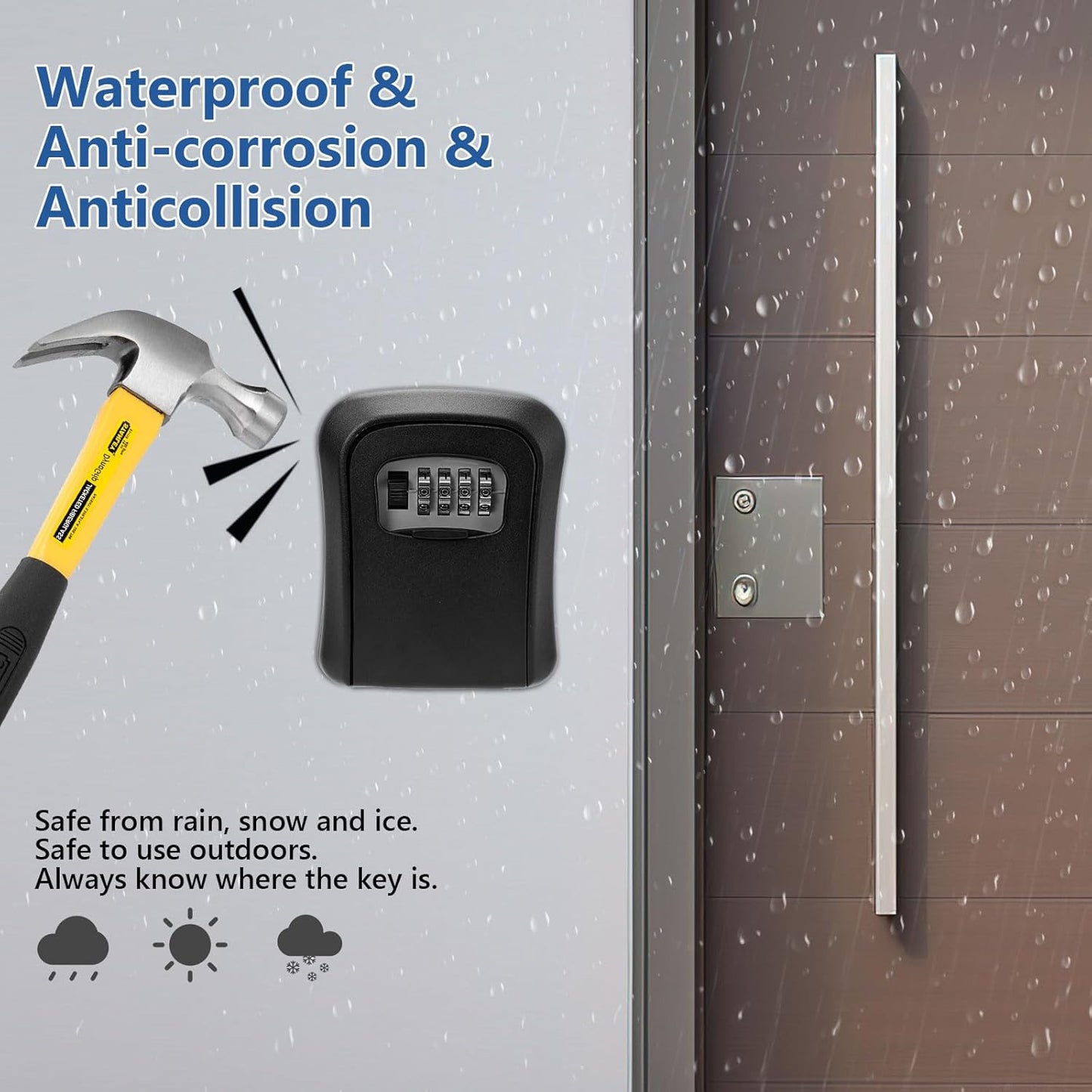 4 Digit Key Safe Lock Box Combination Wall Mount Security Storage Case Organizer