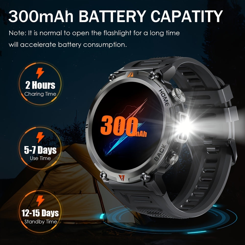 Silicone KE3 INEYES Hot Sale Smart Watch For Men With 3ATM Waterproof, Large HD Display, Sports Smart Watches For Men With LED Flashlight
