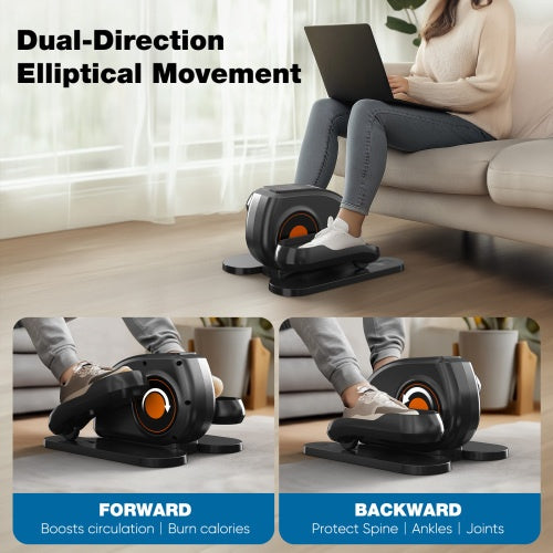 Under-Desk Elliptical Machine Compact Quiet Mini Pedal Exerciser With Adjustable Speed, LED Display, Portable Fitness Solution For Home Or Office Workouts