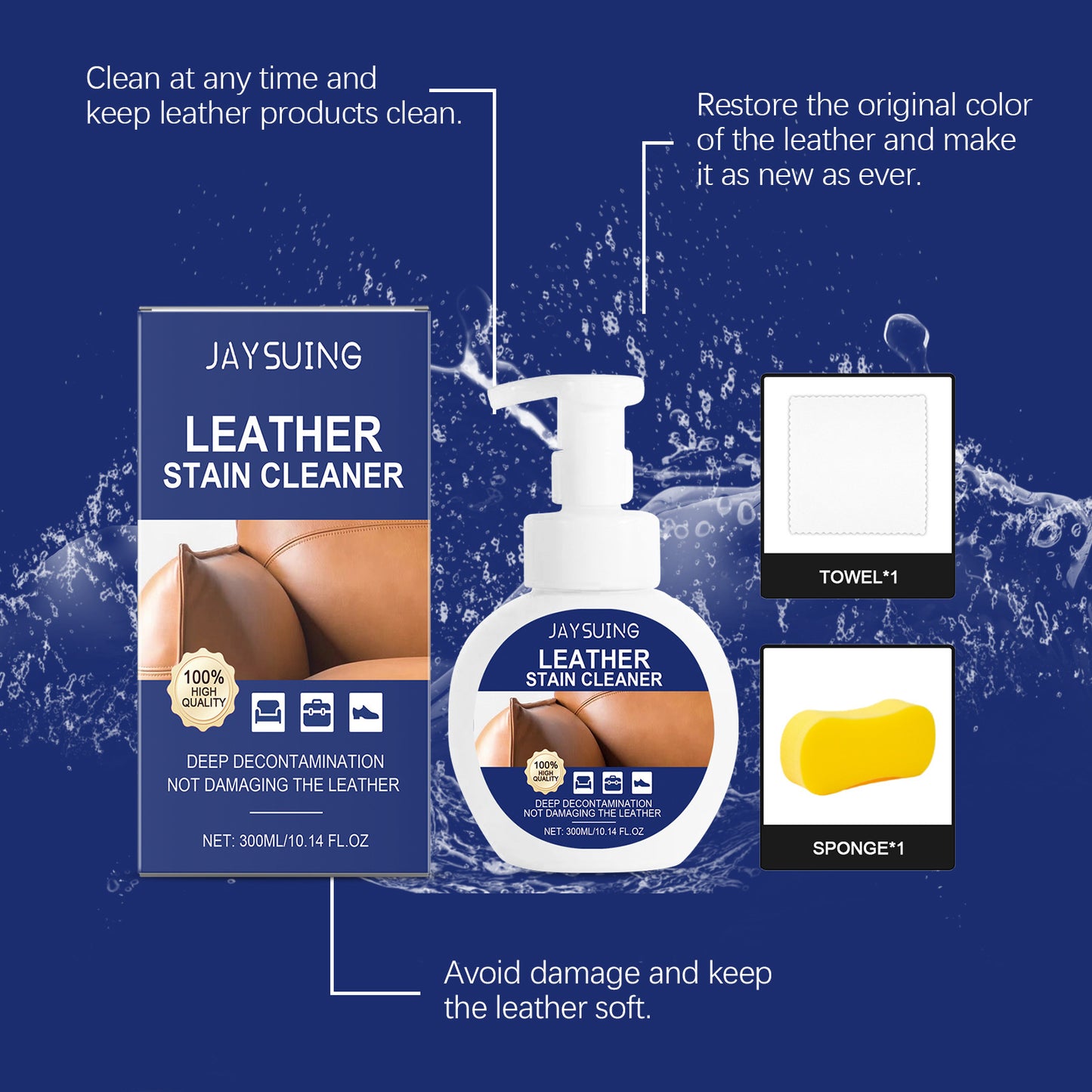 Stain Removing Dust Removing Oil Cleaning Leather Bright Household Cleaner