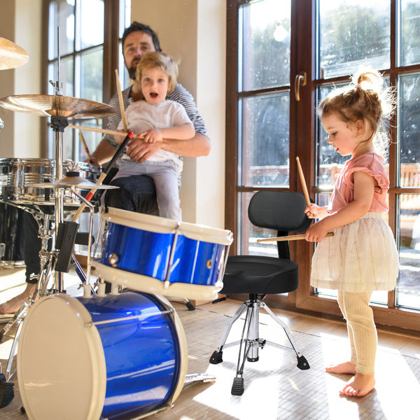 Adjustable Black Drum Stool With Hydraulic Function By Shoulder Strap