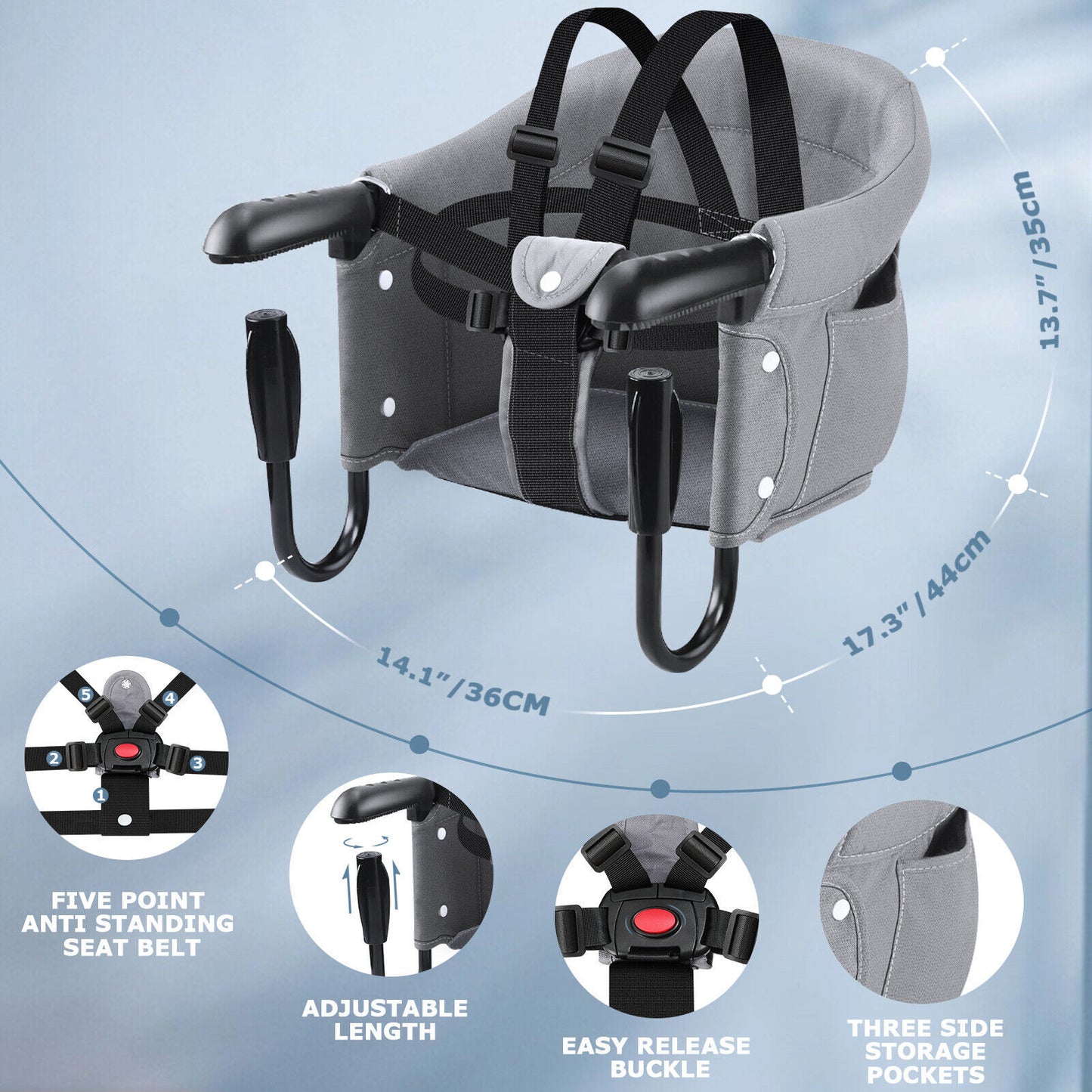 Baby Chair Hook Portable Chair For Travel Foldable Travel For Babies Eating US