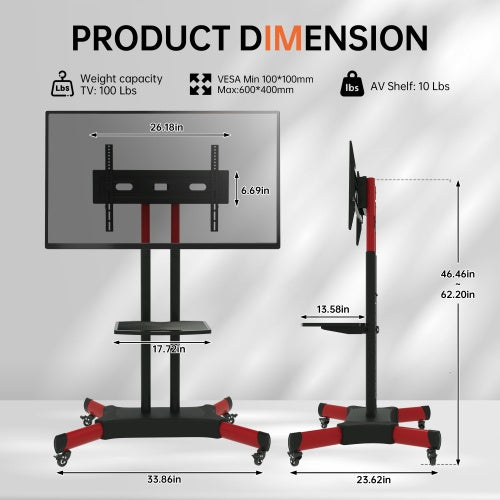 FANCO Universal Swivel TV Stand For 32 80 Inch TVs, Height Adjustable Table Top TV Stand Mount With Tilt, Max VESA 600x400mm