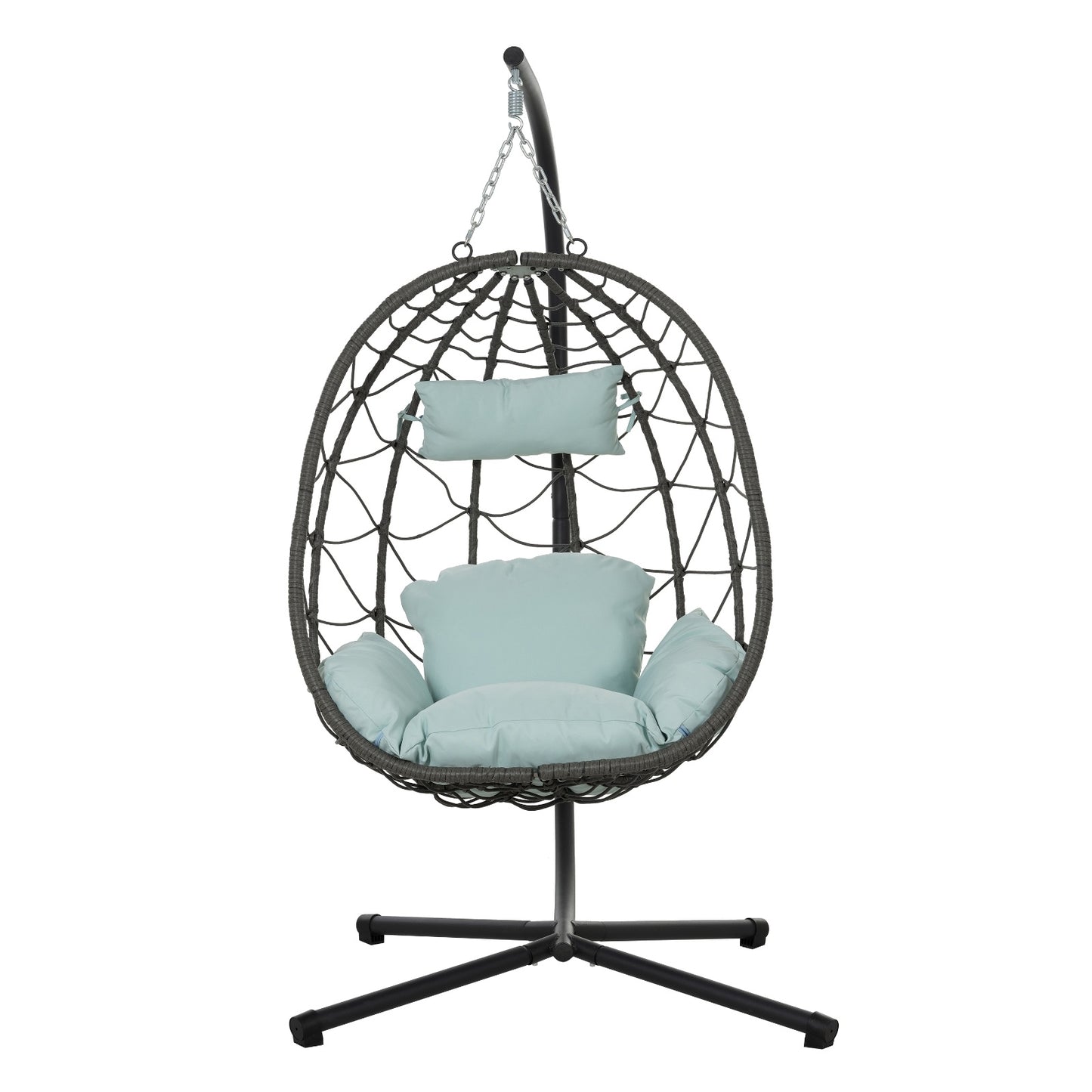 Egg Chair With Stand Indoor Outdoor Swing Chair Patio Wicker Hanging Egg Chair Hanging Basket Chair