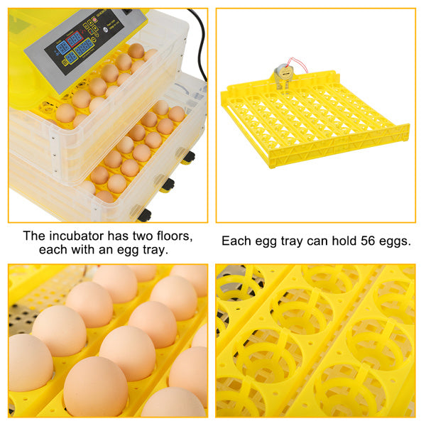 112 Fully Automatic Poultry Incubators, Hatching Machines, Egg Lamps, Water Dispensers, Single Power Supply, US Regulations