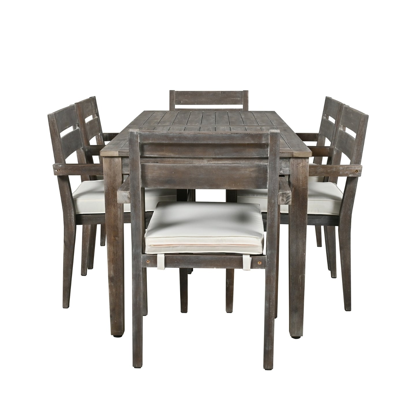 U Style Acacia Wood Outdoor Dining Set For Patio, Balcony,