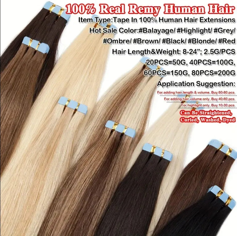 Hot Sale 27 Human Hair Extension Tape Indian Virgin Cuticle Tape  Human Hair Extension Tape