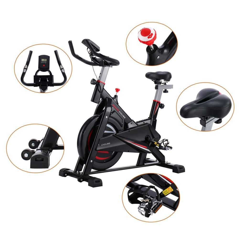 Gym Fitness Indoor Cycling Trainer Quiet Stationary Spinning Bike with Holder