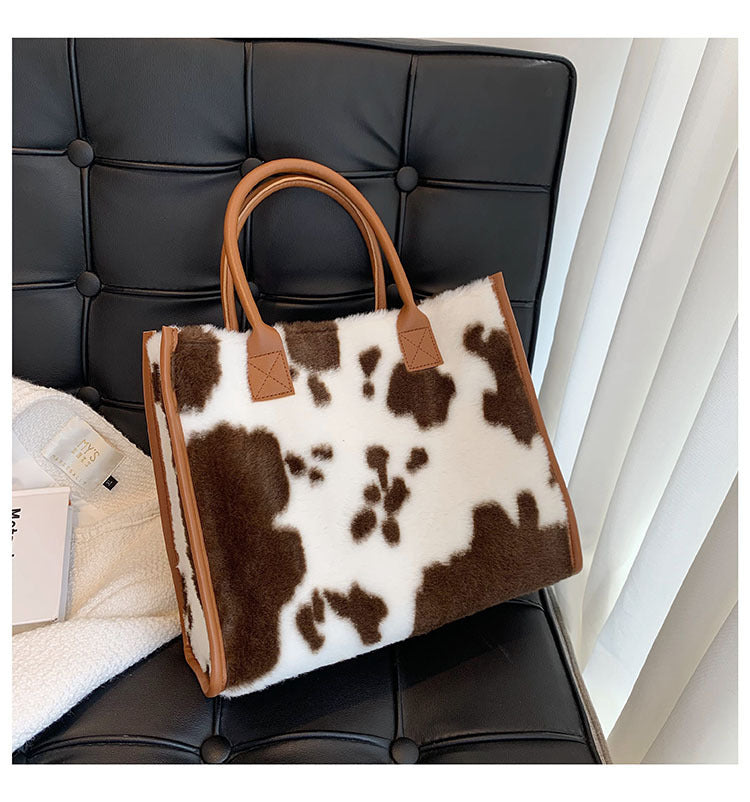 Korean Style Large-capacity Handbag Fashion Western Plush