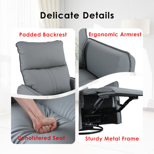 Modern Small Swing Swivel Recliner Bedroom Chair