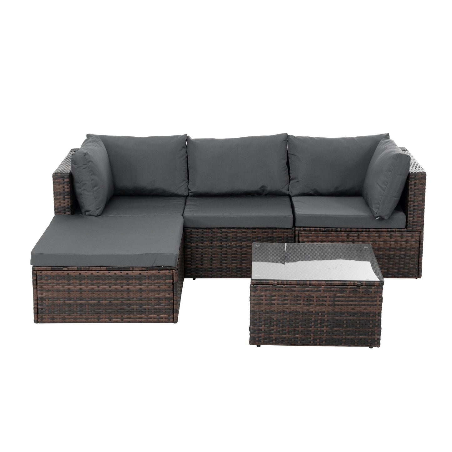 Patio Furniture, Outdoor Furniture, Seasonal PE Wicker Furniture, 5 Set Wicker Furniture With Temper