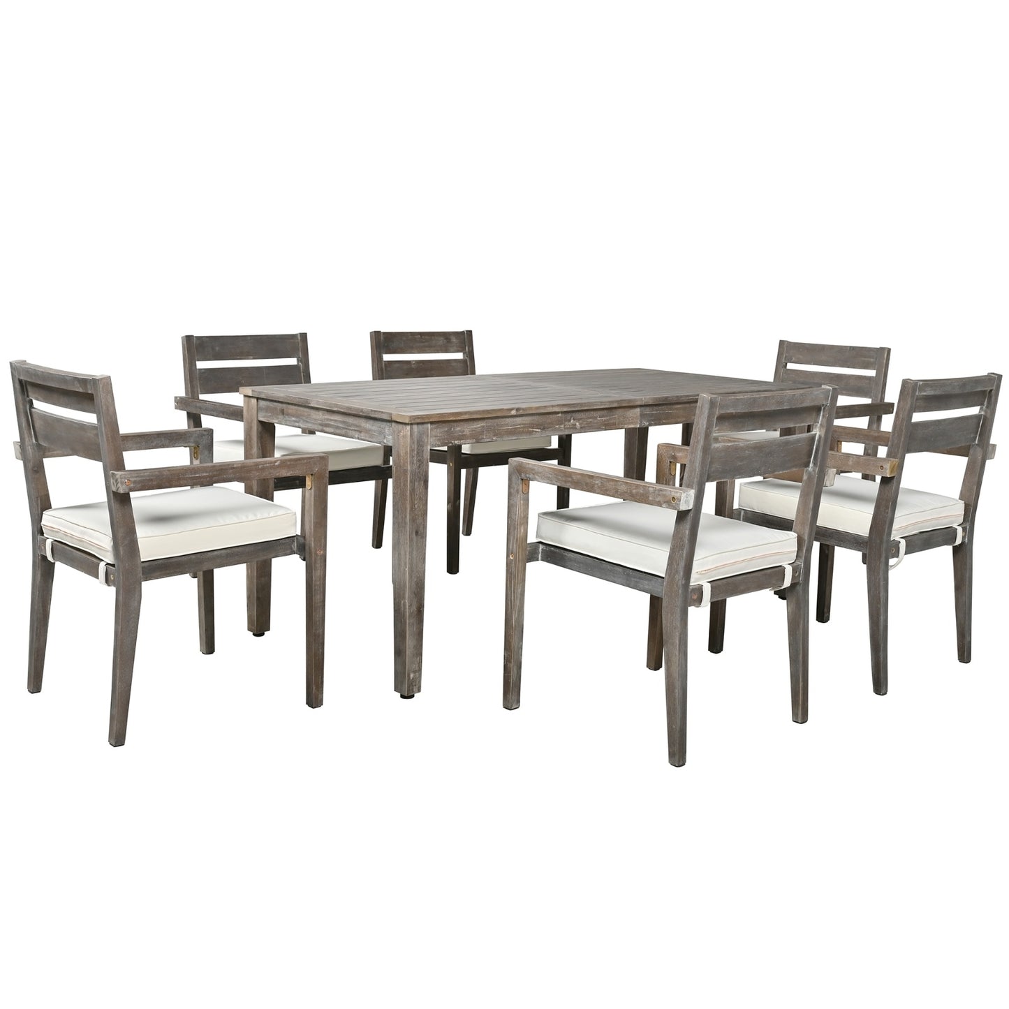 U Style Acacia Wood Outdoor Dining Set For Patio, Balcony,