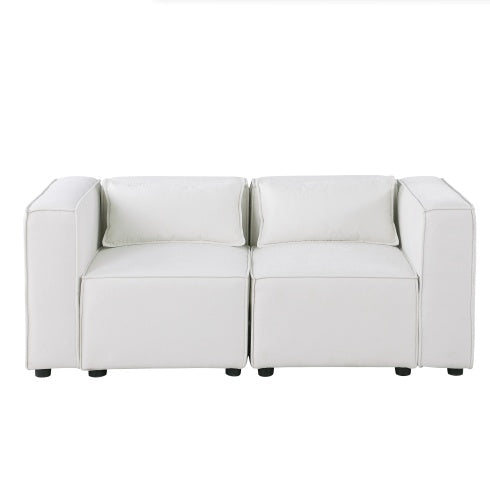 Modular Sofa BEIGE Chenille Fabric, Simple And Grand, The Seat And Back Is Very Soft. This Is Also A KNOCK DOWN Sofa