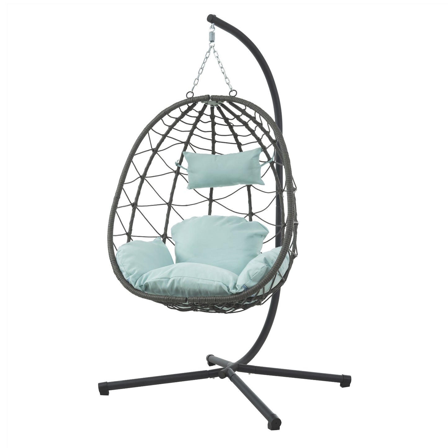 Egg Chair With Stand Indoor Outdoor Swing Chair Patio Wicker Hanging Egg Chair Hanging Basket Chair