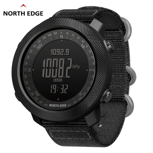 NORTH EDGE Men's sport Digital watch Hours Running Swimming Military Army watches Altimeter Barometer Compass waterproof 50m