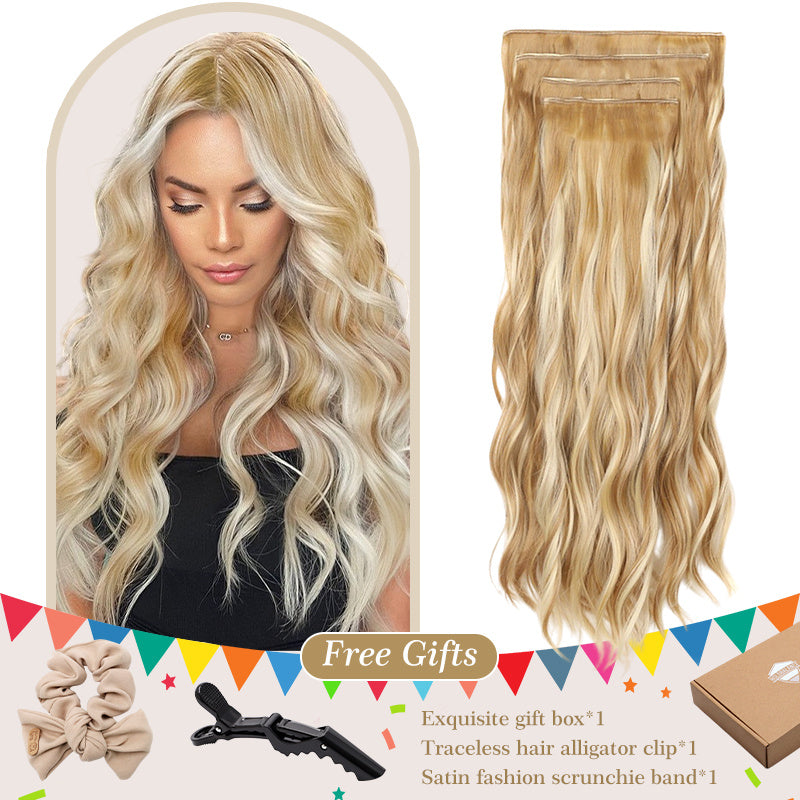 Holdbalance Clip In Hair Extensions Long Straight Wavy Synthetic Hairpiece,Natural & Soft Hair &Blends Well Hair Extension, Daily Use, Party Use Best Everyday Fashion Accessories