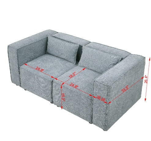 Modular Sofa BEIGE Chenille Fabric, Simple And Grand, The Seat And Back Is Very Soft. This Is Also A KNOCK DOWN Sofa