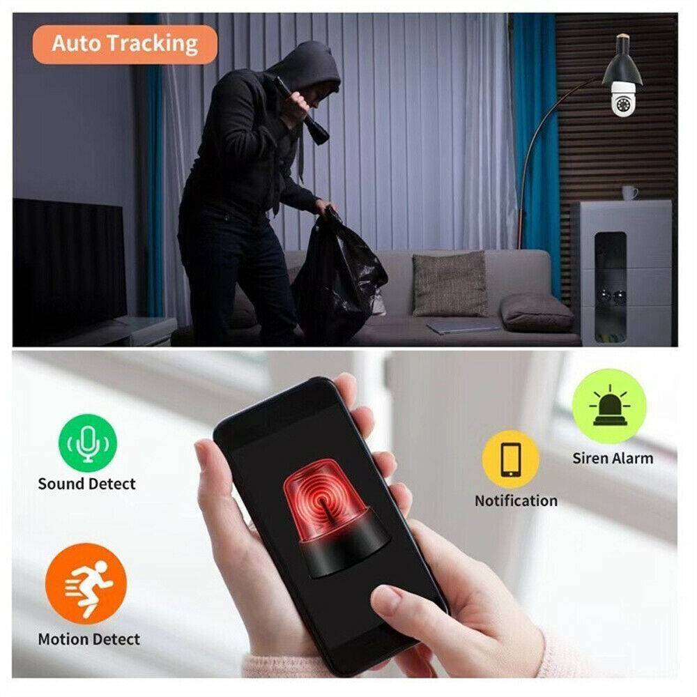 IR E27 Light Bulb Camera 1080P HD Wireless Wifi Smart Home Security Camera