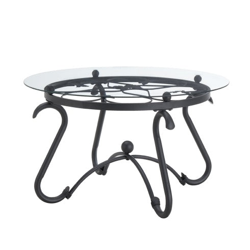 2 Piece Tempered Glass Surface Coffee Table Set, Decor Coffee Table Round End Side Table With Sturdy Construction For Living Room