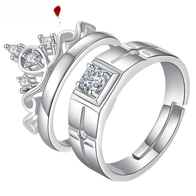 Crown Men's And Women's Diamond Couple Ring