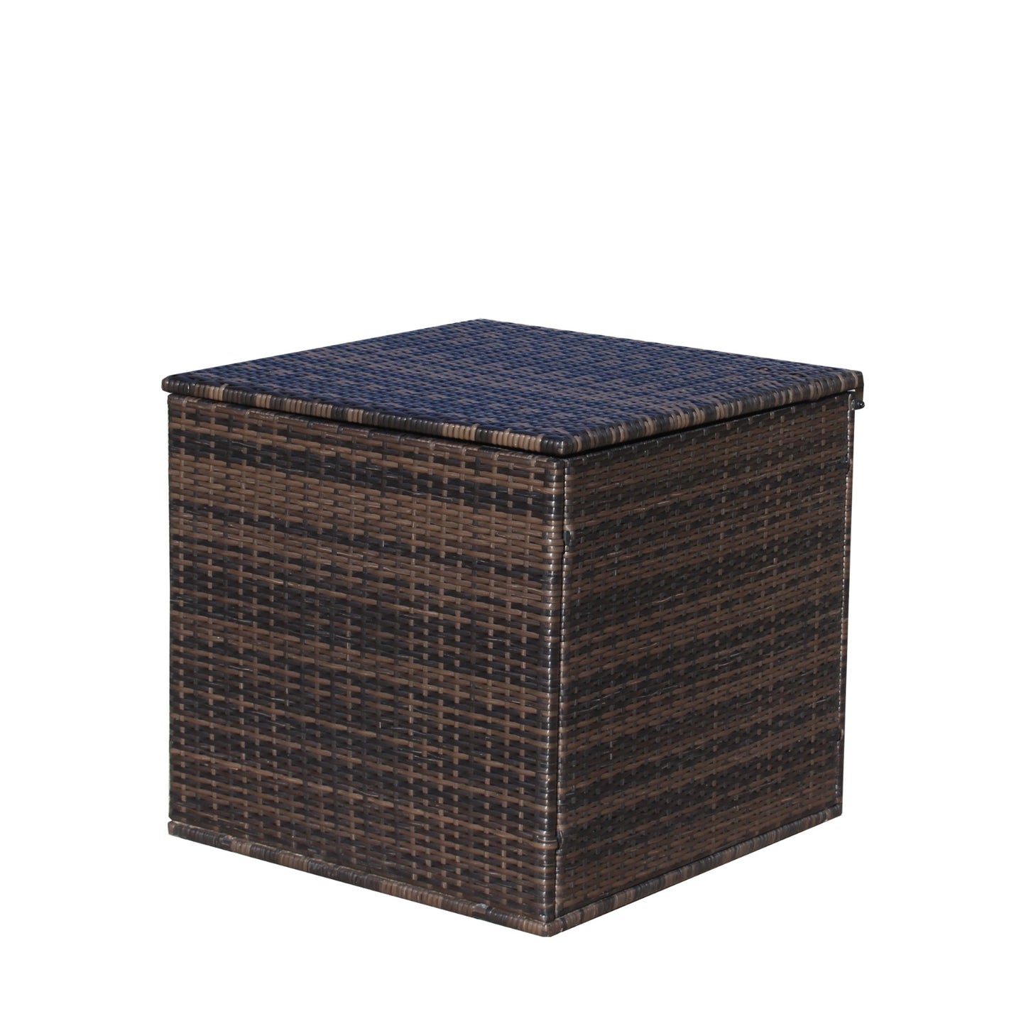 Wicker Patio Furniture Storage Box Brown