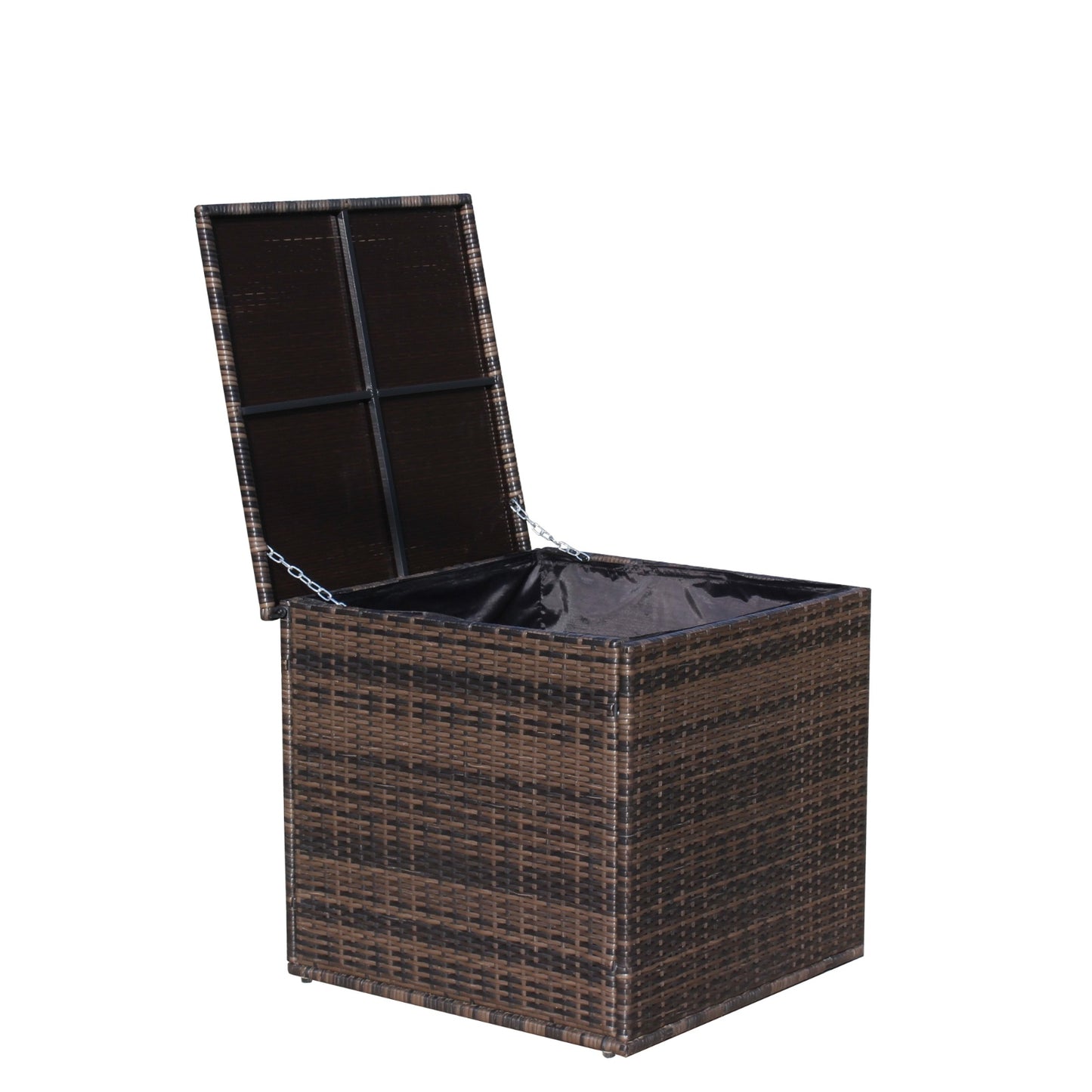 Wicker Patio Furniture Storage Box Brown