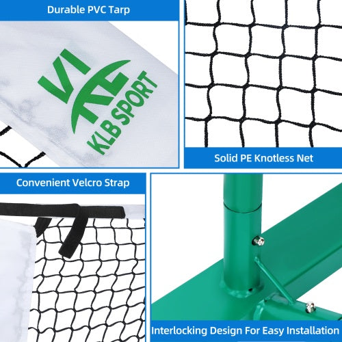 22 FT Pickleball Net, Steady Metal Frame,Easy Setup For All-Weather Resistant Play In Backyards,Outdoor Indoor Driveways And Garages