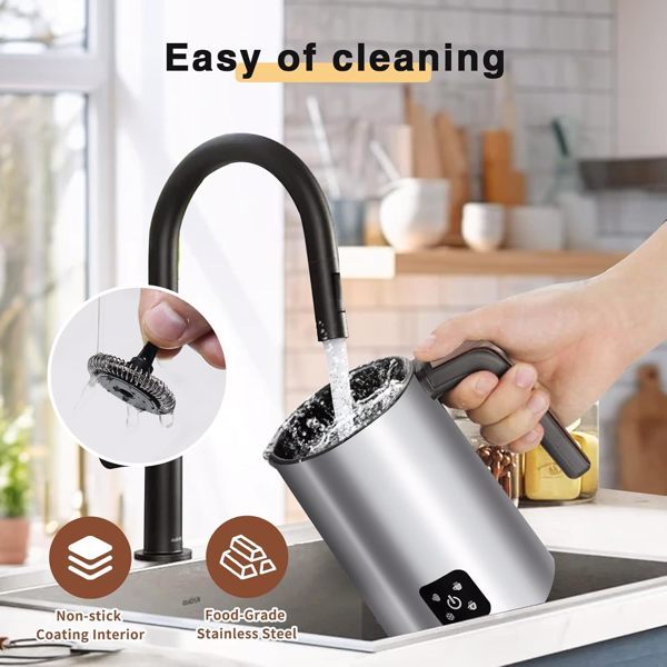 4-in-1 Coffee And Latte Electric Milk Frother, Capacity 350ml, Silent Operation, Automatic Shut-off Of Hot And Cold Milk, Banned On Walmart Platform
