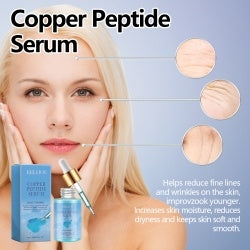 EELHOE Copper Peptide Serum, Fade Out Fine Lines Moisturize Skin Firming Bright Spots And Delicate Pores