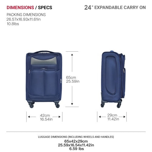 24 Inch Suitcase Navy Blue