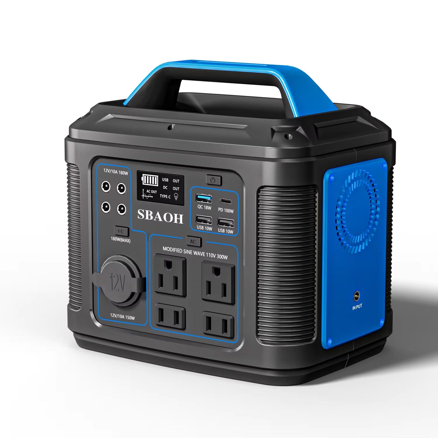 300W Portable Power Station,296Wh 80000Mah Backup Lithium Battery,Solar Generator For Home And Outdoor Emergency Power Outage,Solar Panel Is Not Included