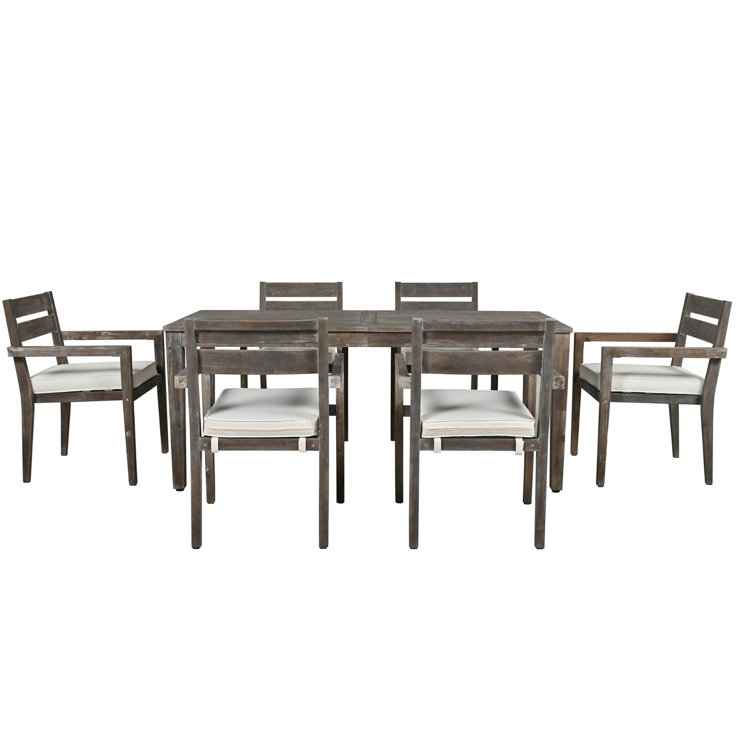 U Style Acacia Wood Outdoor Dining Set For Patio, Balcony,